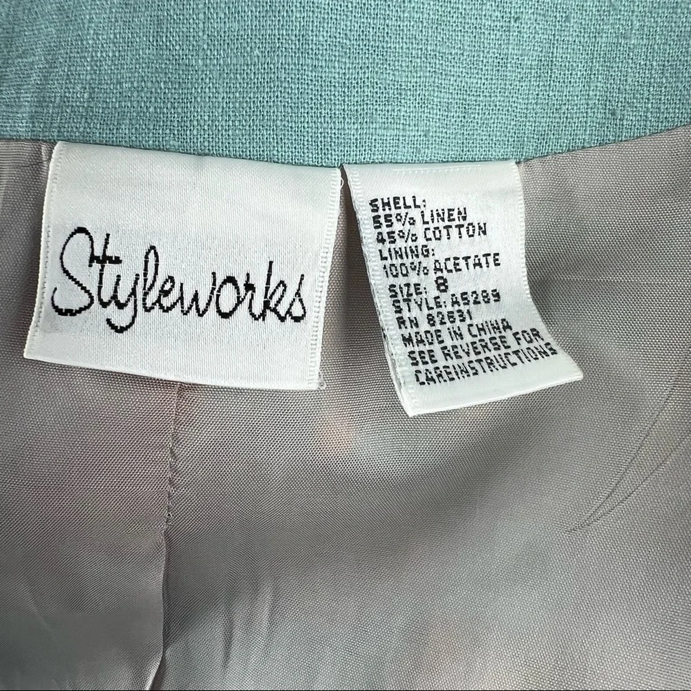 Vintage Linen Suit Mint Green Size 8 - Picture 13 of 13